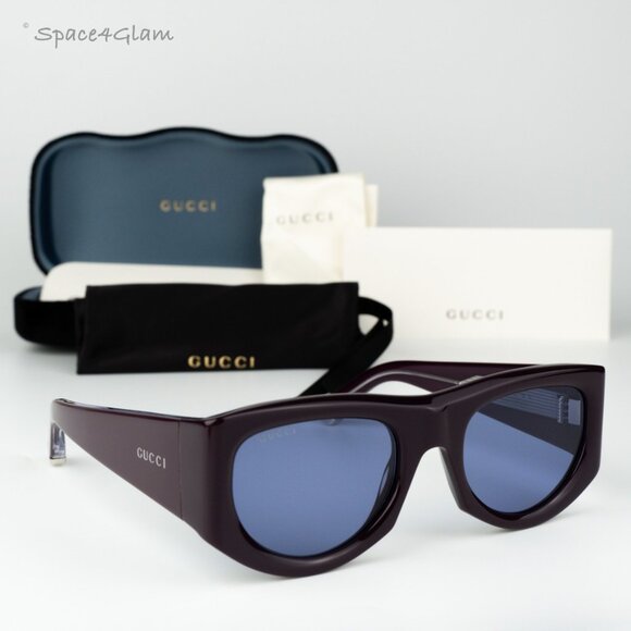 Gucci Women Sunglasses Violet Rectangular GG1917S 010 BRAND NEW - Picture 3 of 7